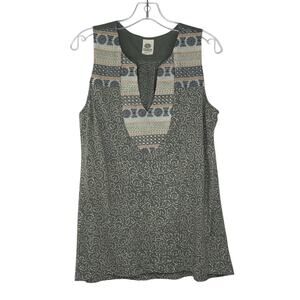 Anthropologie Tiny green bohemian sleeveless blouse women's size Medium